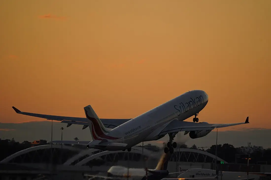 SriLankan Airlines aircraft departing — representative flight photograph