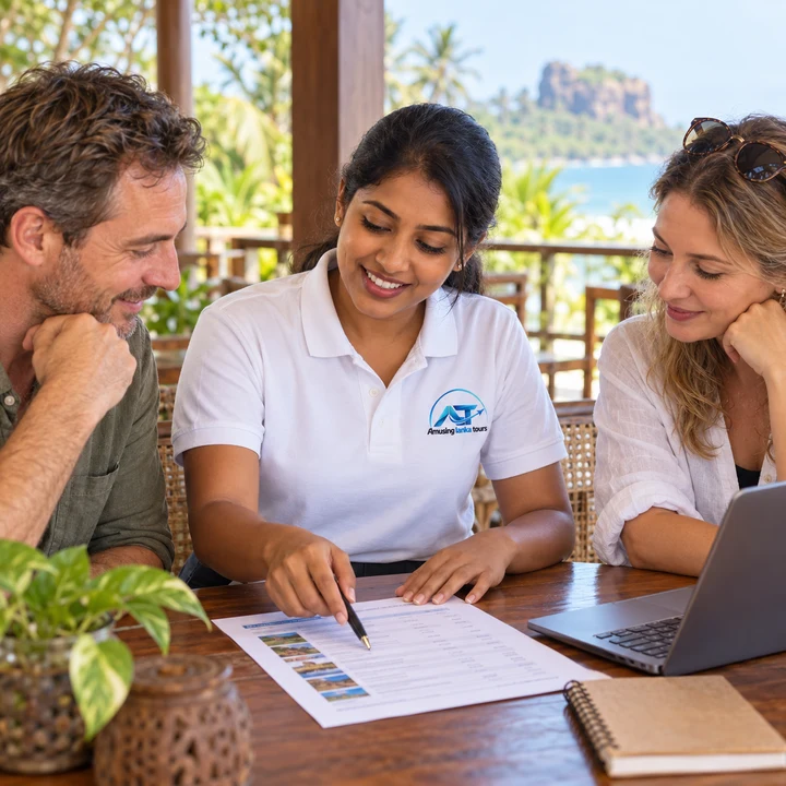 Illustrative Amusing Lanka Tours staff in a branded polo: Honest & Thoughtful Planning